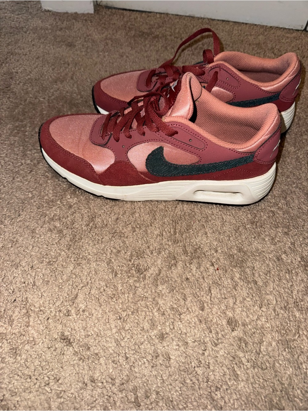 Nike Women’s Rose Pink and Burgundy Low-Top Sneakers